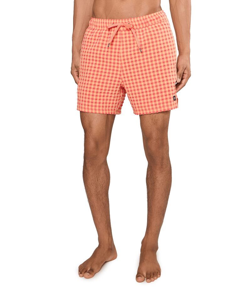 サックスアンダーウェアー メンズ 水着 ハーフパンツ・ショーツ SAXX UNDERWEAR Oh Buoy 2in1 5 Volley Peach Gingham ピーチ
