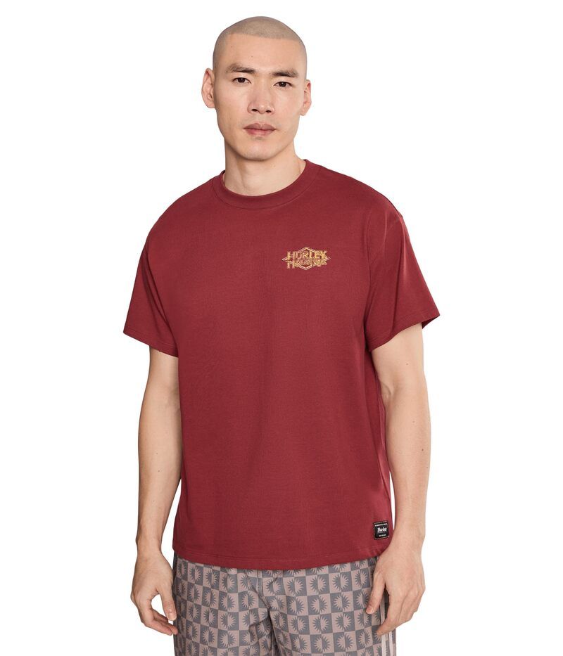ハーレー メンズ トップス シャツ Hurley Fly Short Sleeve Cherry Crimson クリムゾン