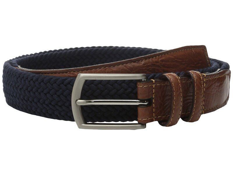 トリーノレザー メンズ アクセサリー ベルト コットン Torino Leather Co 32MM Italian Woven Multi Cotton Elastic Navy ネイビー
