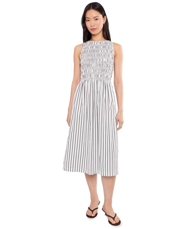 メイドウェル レディース トップス ワンピース ミディ シャーリング Madewell The Melody Boatneck Smocked Midi Dress White ホワイト
