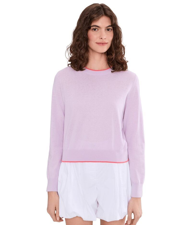 リラピー レディース アウター ニット・セーター クルーネック Lilla Picot Edge Crewneck Sweater Wisteria