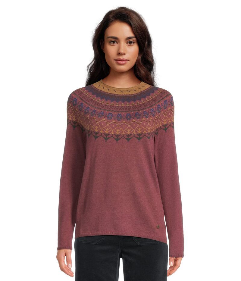 ロイヤルロビンズ レディース アウター ニット・セーター Royal Robbins Westlands Fairisle Crewild Rhubarb Heather Monarch Pattern ヘザー