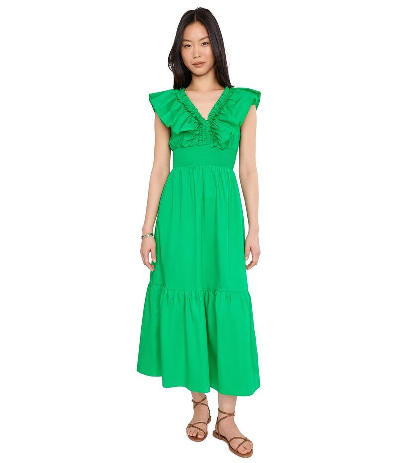 アドリアナ パペル レディース トップス ワンピース フリル マキシ Adrianna Papell Ruffle Front Maxi Dress Green グリーン