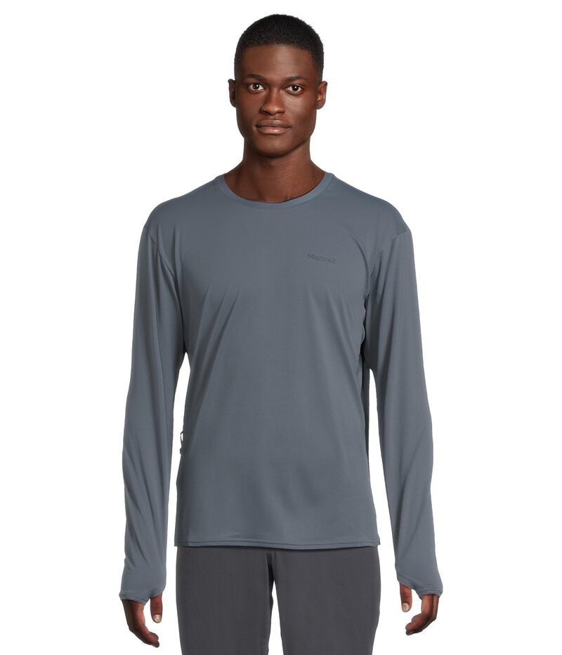 マーモット メンズ トップス シャツ Marmot AirExchange SolarShield Crew Long Sleeve Thunderhead