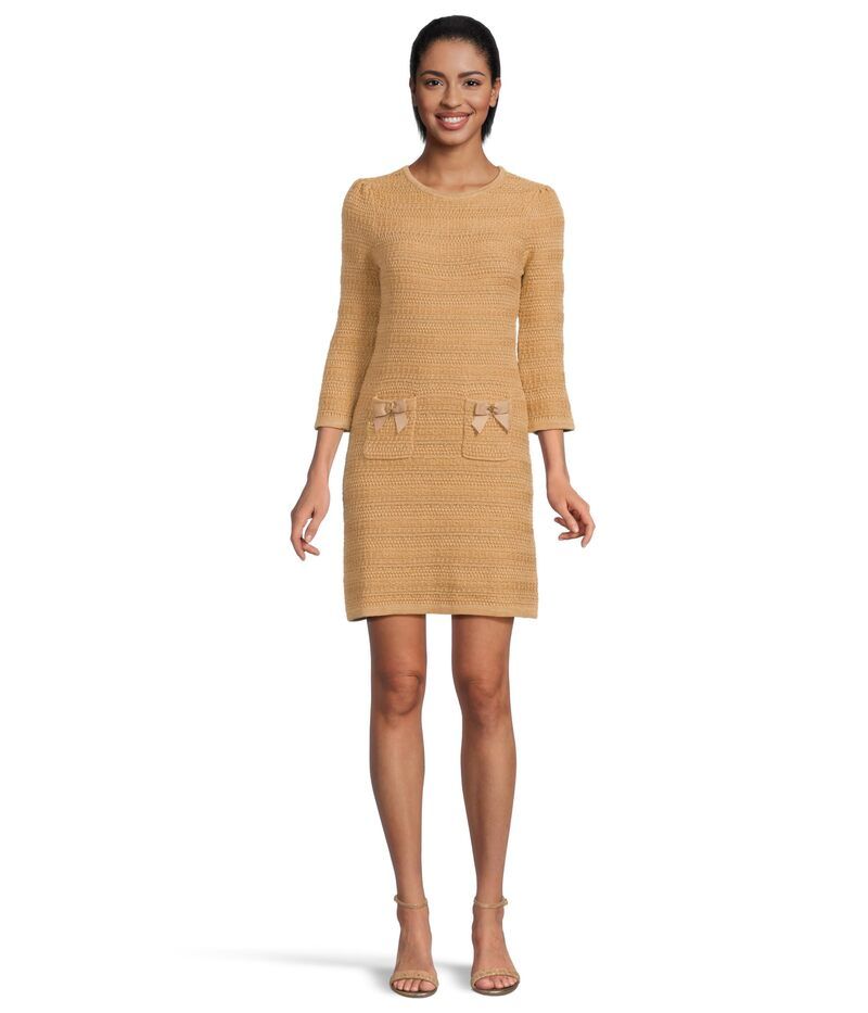 リリーピュリッツァー レディース トップス ワンピース セーター Lilly Pulitzerhysa Sweater Dress Rattan Metallic メタリック