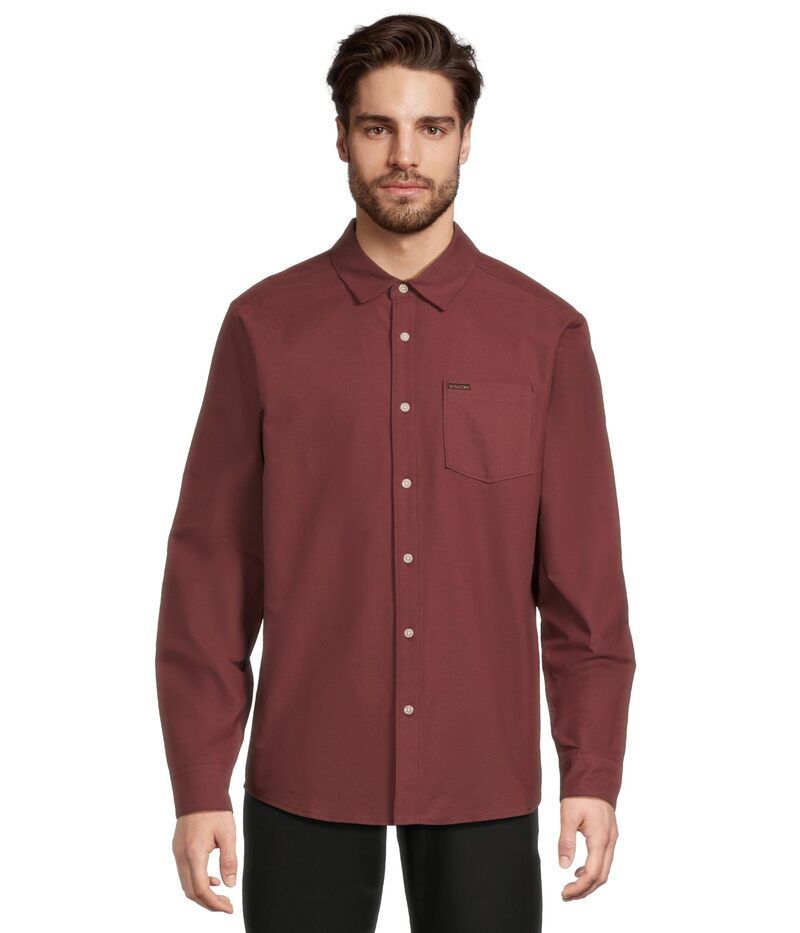 ボルコム メンズ トップス シャツ オックスフォード Volcom Veecoxford Long Sleeve Merlot