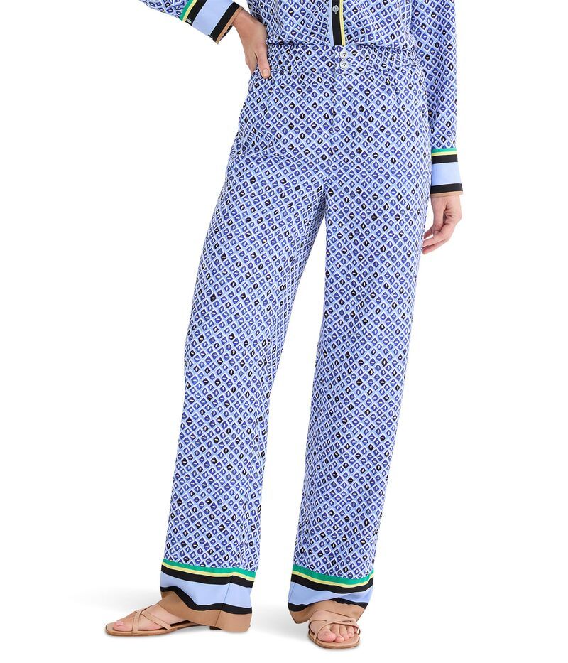 ニックプラスゾーイ レディース ボトムス カジュアルパンツ ワイドレッグ プチ NICZOE Petite 31 Mosaic Trimmed Lenox Wide Leg Pants Blue Multi ブルー
