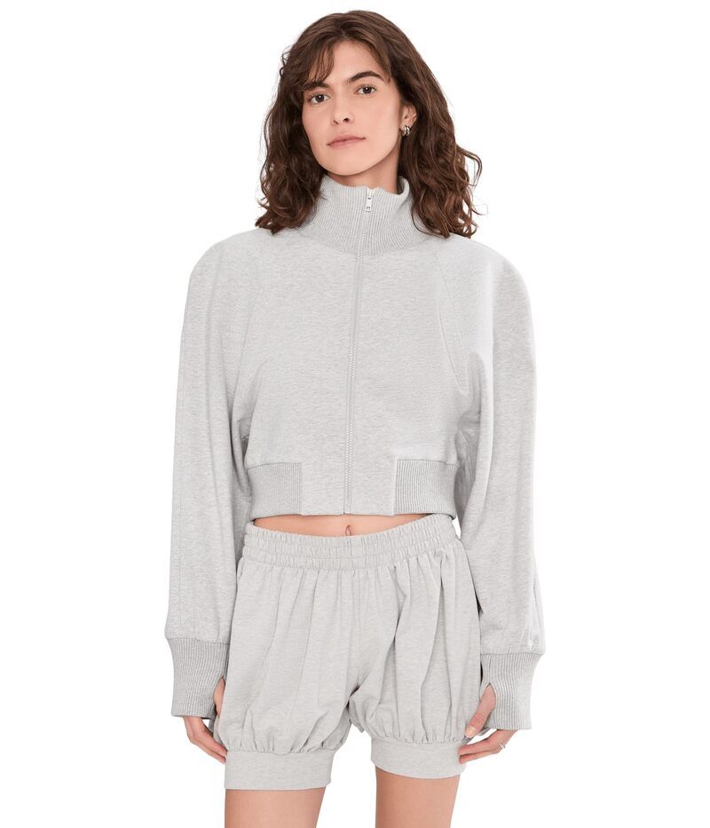 ノーマカマリ レディース アウター コート ジャケット Norma Kamali Oversized Turtle Bomber Jacketo Waist Light Heather Grey グレー