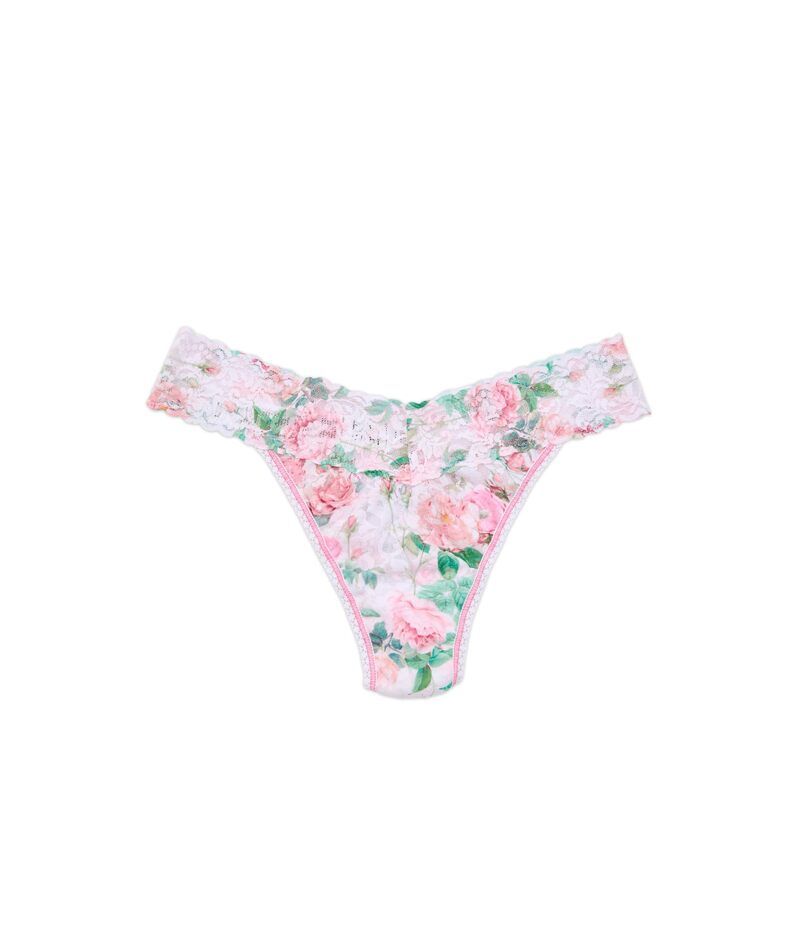 ハンキーパンキー レディース アンダーウェア パンツ プリント レース Hanky Panky Printed Signature LaceR Original Rise Thongs Rococo Rose Pink ピンク 7,086円