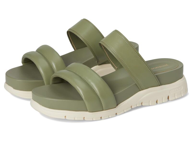 コールハーン レディース シューズ サンダル Cole Haan Zerograndouble Band Slide Sandals Oil GreenIvory アイボリー