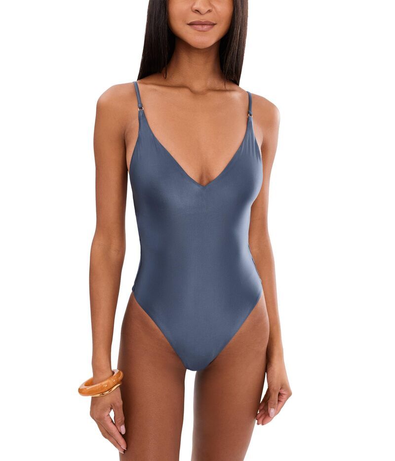 シーフォリー レディース 水着 上下セット Vネック Seafolly Belle VNeck OnePiece Blue Indigo インディゴ