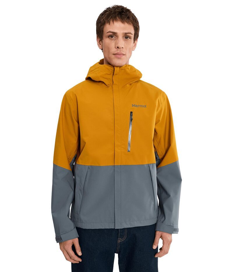 マーモット メンズ アウター コート ジャケット Marmot Precip Evo Pro Jacket Honey GlazeSteel Onyx