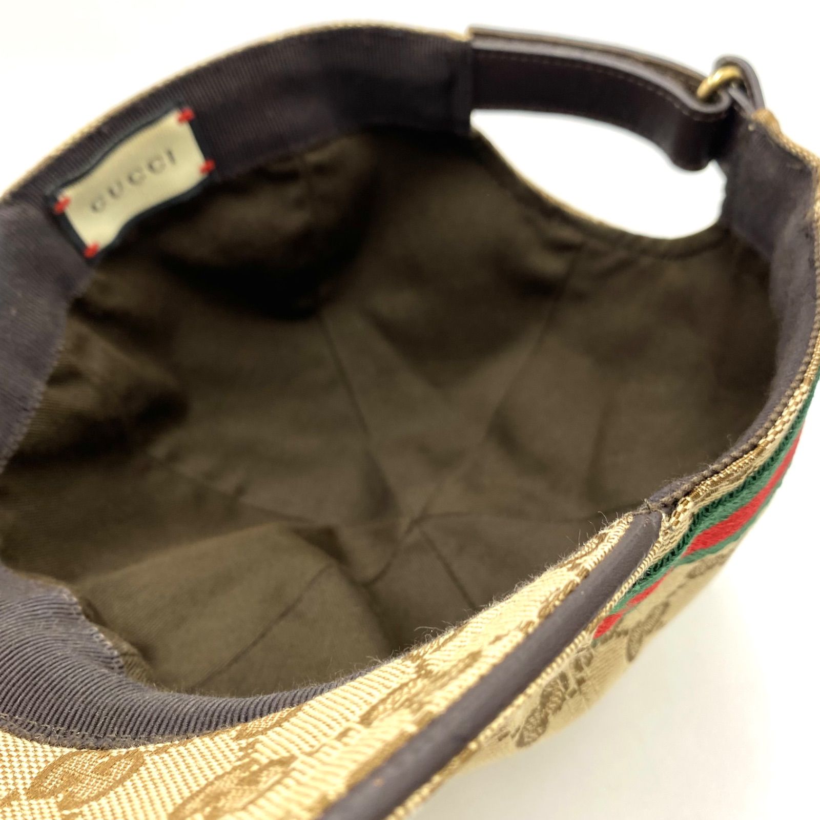 美品 GUCCI グッチ GGキャンバス シェリーライン キャップ ベース