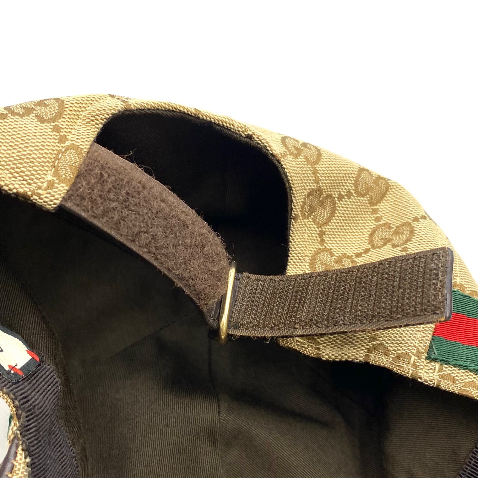 美品 GUCCI グッチ GGキャンバス シェリーライン キャップ ベース