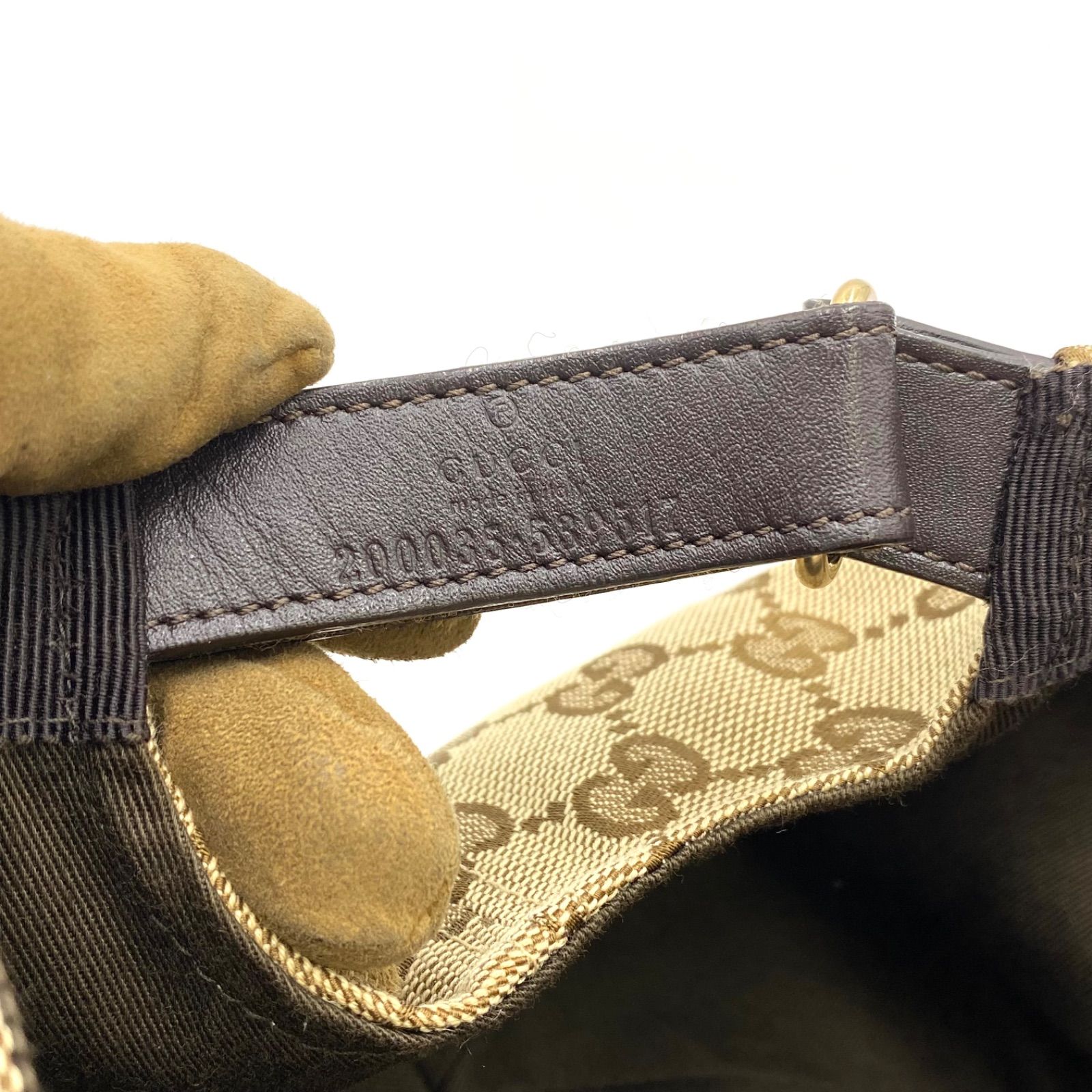 美品 GUCCI グッチ GGキャンバス シェリーライン キャップ ベース