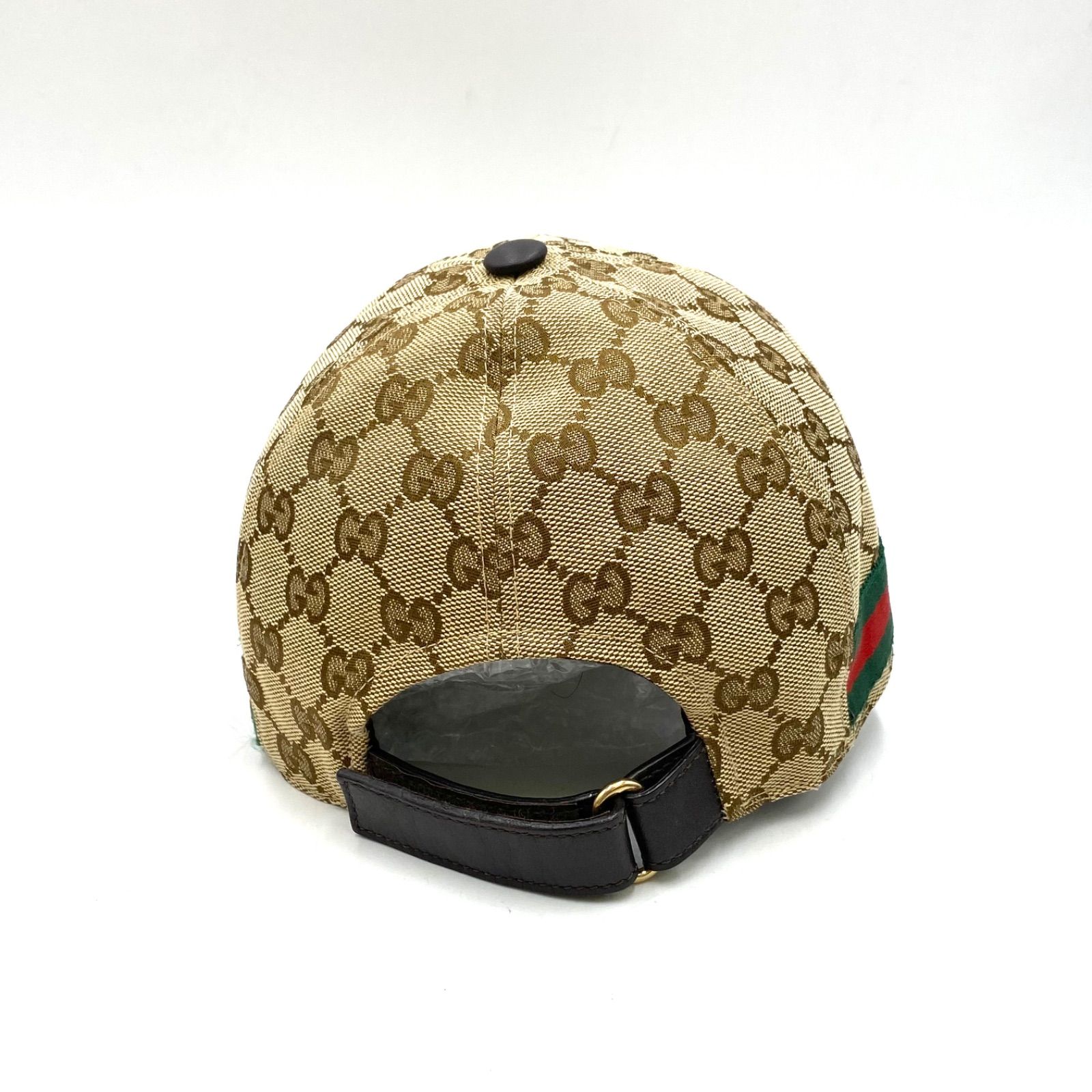 美品 GUCCI グッチ GGキャンバス シェリーライン キャップ ベース
