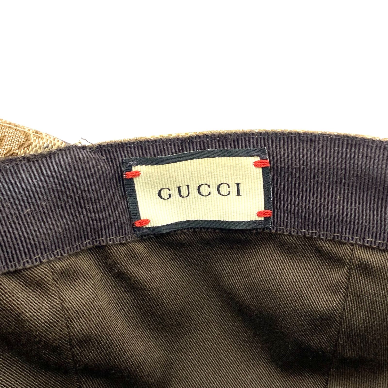 美品 GUCCI グッチ GGキャンバス シェリーライン キャップ ベース