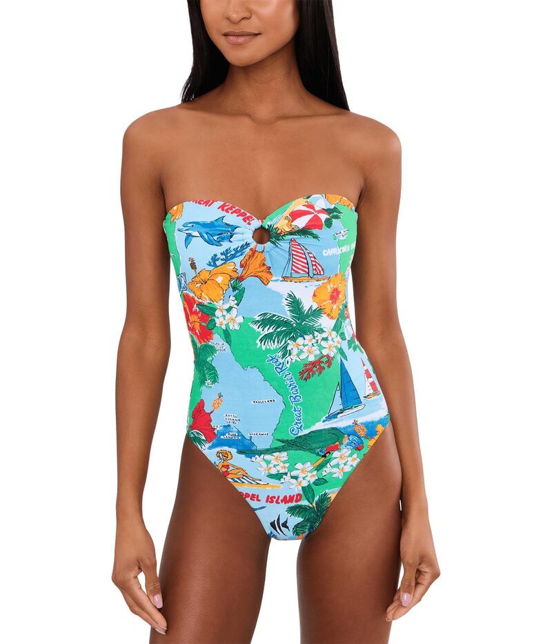 シーフォリー レディース 水着 上下セット Seafolly Vivacation Bandeau OnePiece Powder Blue ブルー