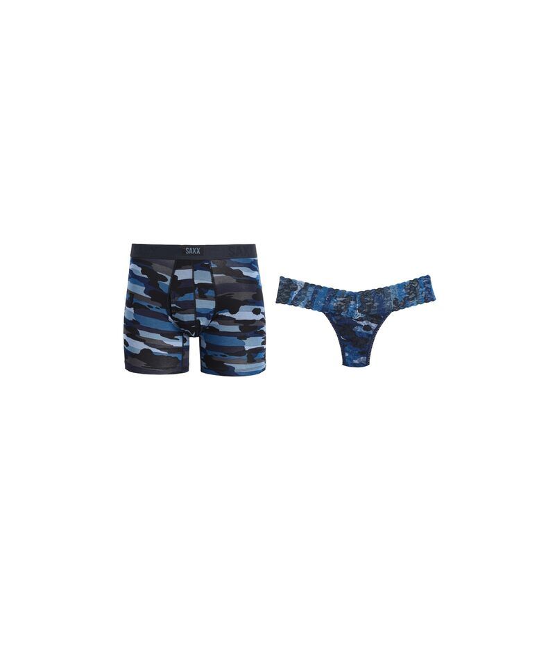 ハンキーパンキー レディース アンダーウェア パンツ ローライズ レース Hanky Panky Signature LaceR Low Rise Thongs and Saxx Super Soft Vibe Boxer Briefs Cloudbank C