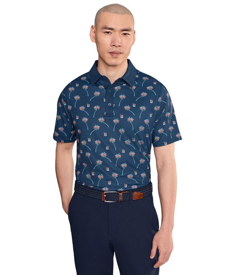 キャラウェイ メンズ トップス シャツ プリント Callaway Ombre Tropical Print Polo Peacoat