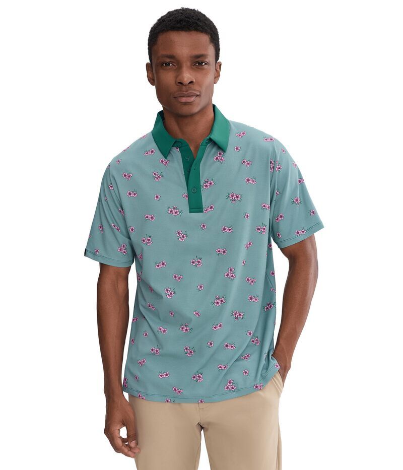 キャラウェイ メンズ トップス シャツ ギンガムチェック プリント ギンガム Callaway Azalea Gingham Print Polo Galapagos Green グリーン