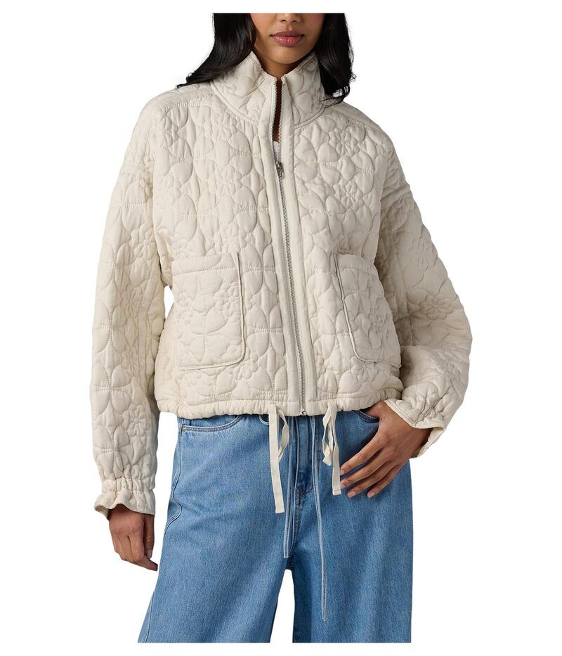 ブランクニューヨーク レディース アウター コート フラワー柄 キルティング フラワー ジャケット Blank NYC Vanilla Ice Floral Quilted Jacket Beige ベージュ
