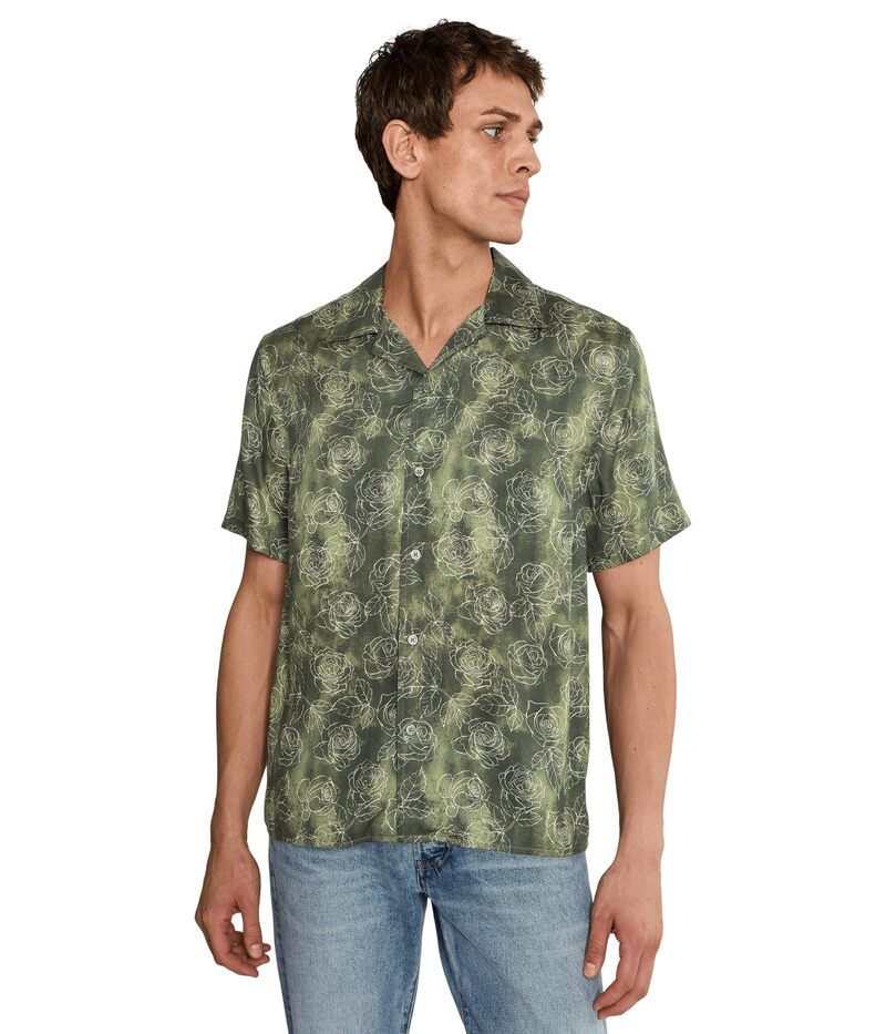 ジョンバルベイトス メンズ トップス シャツ John Varvatos Dan Camp Collar Shirt Light Olive オリーブ