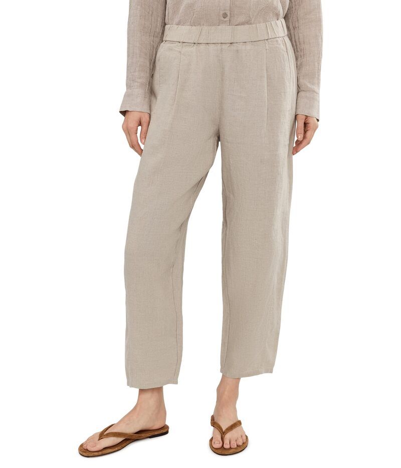 エイリーンフィッシャー レディース ボトムス カジュアルパンツ プチ プリーツ アンクル リネン Eileen Fisher Petite Organic Linen Ankle Pleated Lantern Pants Undyed Natural