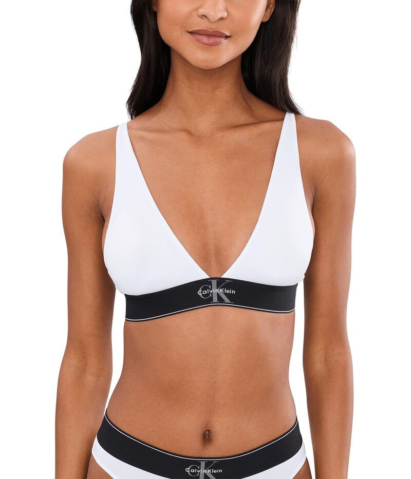 カルバン クライン アンダーウェア レディース ブラジャー グラフィック Calvin Klein Underwear Graphic Lightly Lined Triangle Bralette White ホワイト