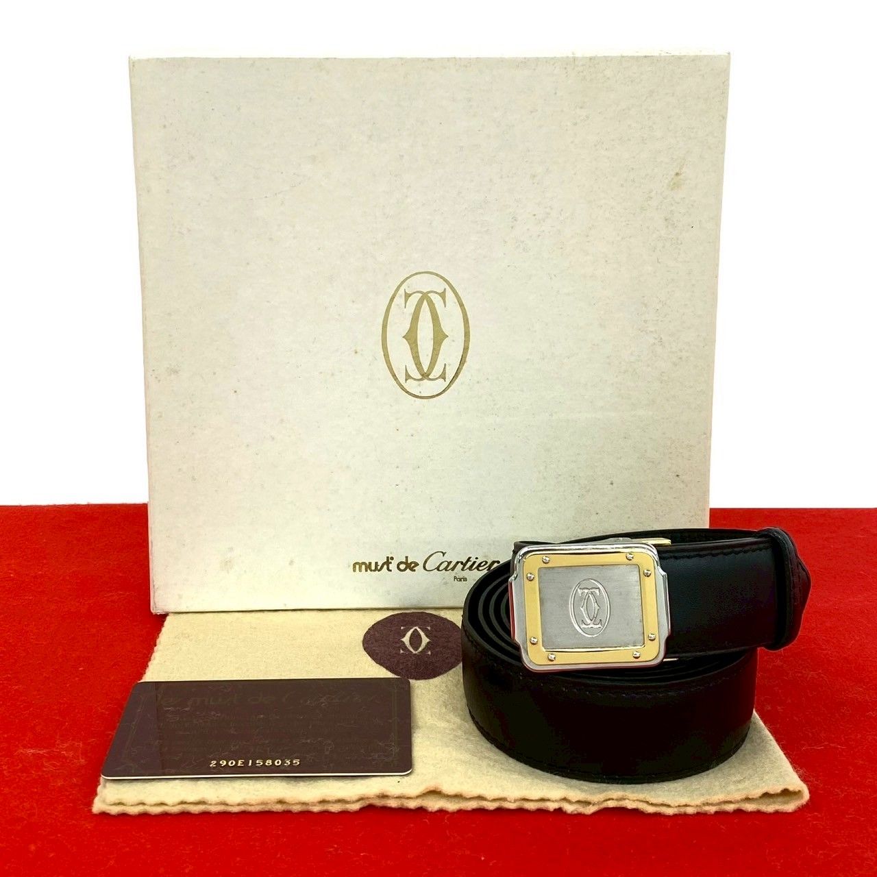 極 美品 希少品 箱付き CARTIER カルティエ マストライン ロゴ