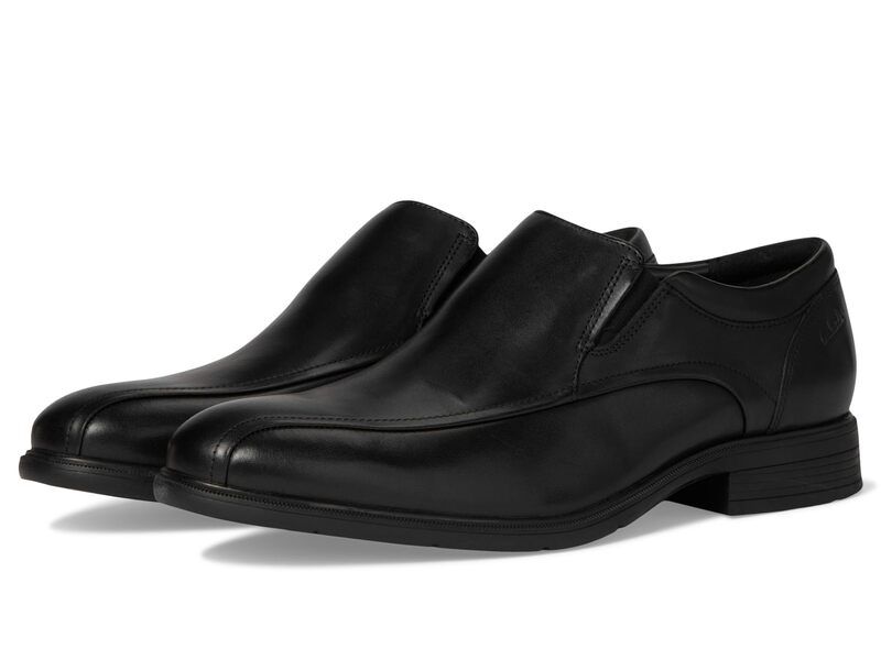 クラークス メンズ シューズ スリッポン・ローファー Clarksteadwell Step Black Leather ブラック