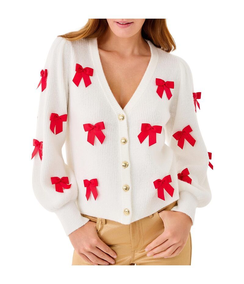 リリーピュリッツァー レディース アウター ニット・セーター カーディガン Lilly Pulitzer Zarie Cardigan Coconut Party Bows