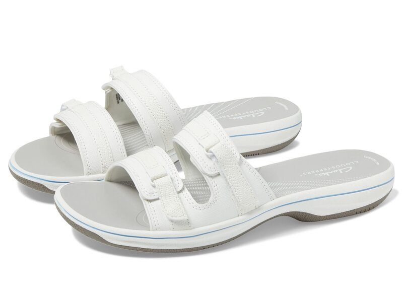 クラークス レディース シューズ サンダル Clarks Breeze Piper White Synthetic ホワイト