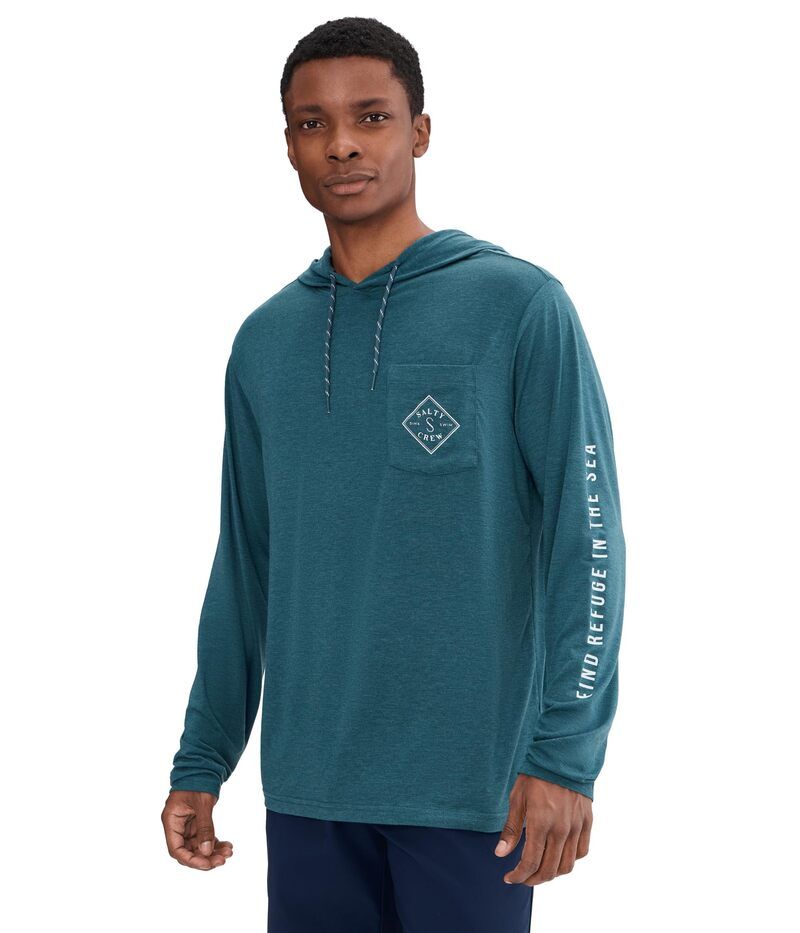 ソルティークルー メンズ トップス シャツ パーカー Salty Crew Tippet Pocket UV Hoodie Pilot Blue ブルー