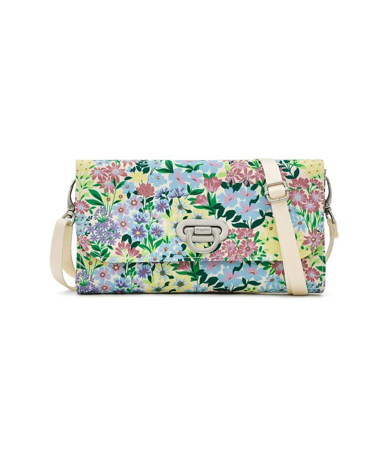 バッガリーニ レディース バッグ Baggallini Coastal Flip Lock RFID Phone Wallet Crossbody Meadow Print