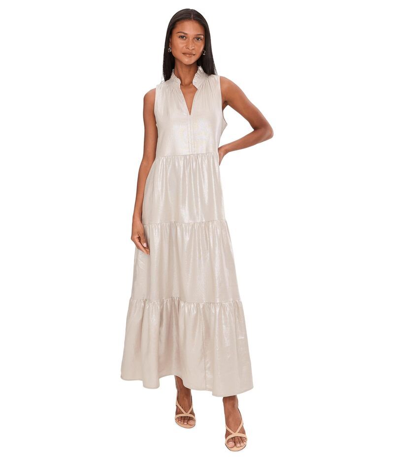 ヴィンスカムート レディース トップス ワンピース ティアード フリル ノースリーブ シャーリング マキシ Vince Camuto Sleeveless Tiered Ruffle Maxi with Smocked Waist Neutral