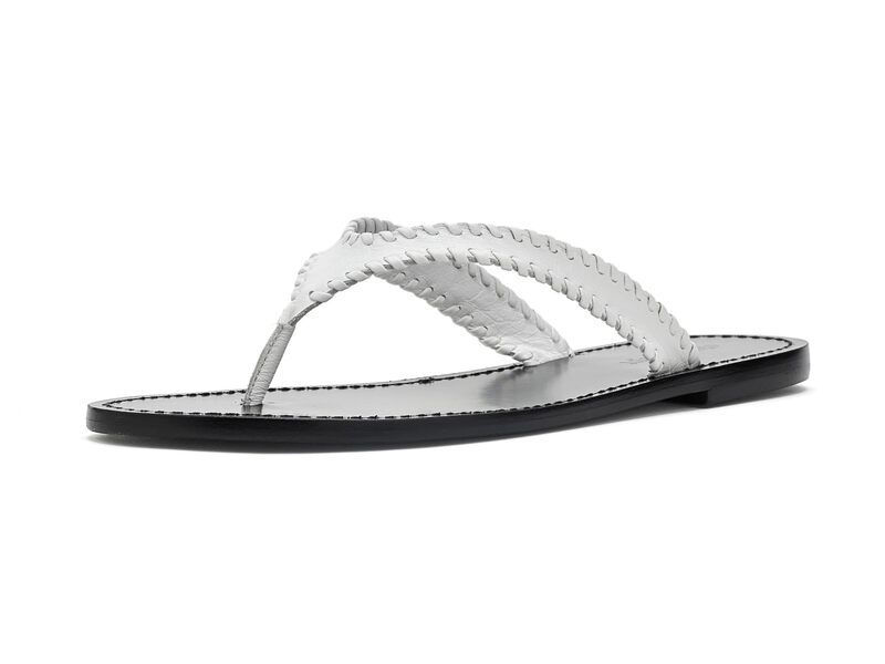 サンク ア セプト レディース シューズ サンダル レザー Cinq A Sept Jessica Leather Sandals WhiteBlack ホワイト