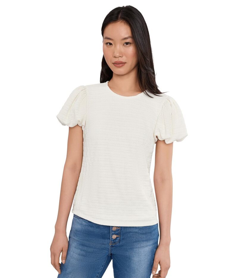 セセ レディース トップス シャツ ニット CeCe Textured Knit Bubble Sleeve Top New Ivory アイボリー