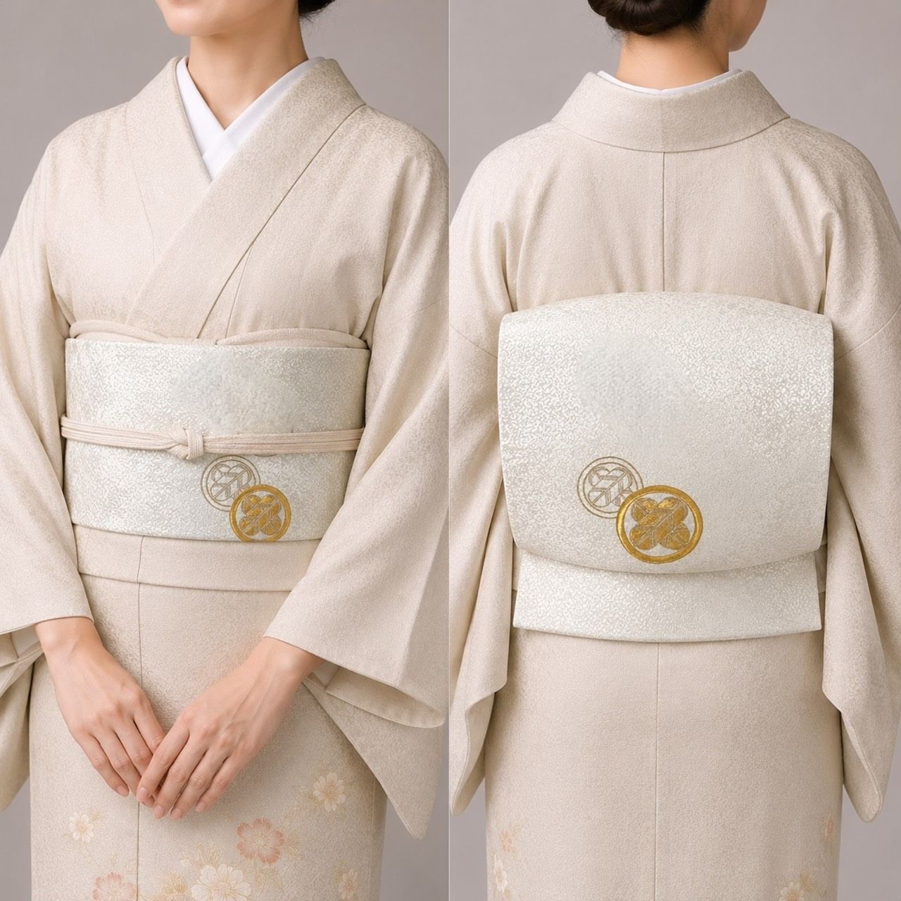 K111 袋帯 六通 丸に違い鷹の羽 金糸 フォーマル 和装 和服 着物