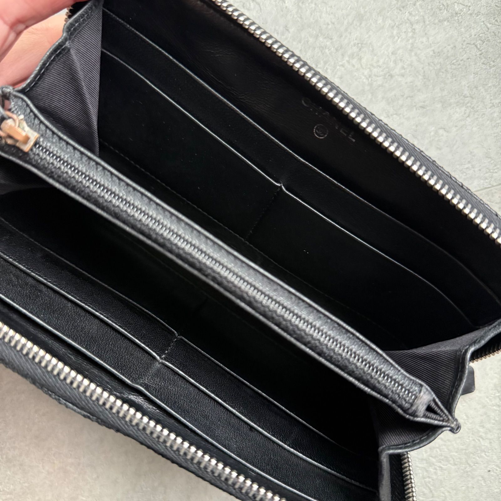 CHANEL シャネル ビコローレ ココマーク ラウンドファスナー長財布