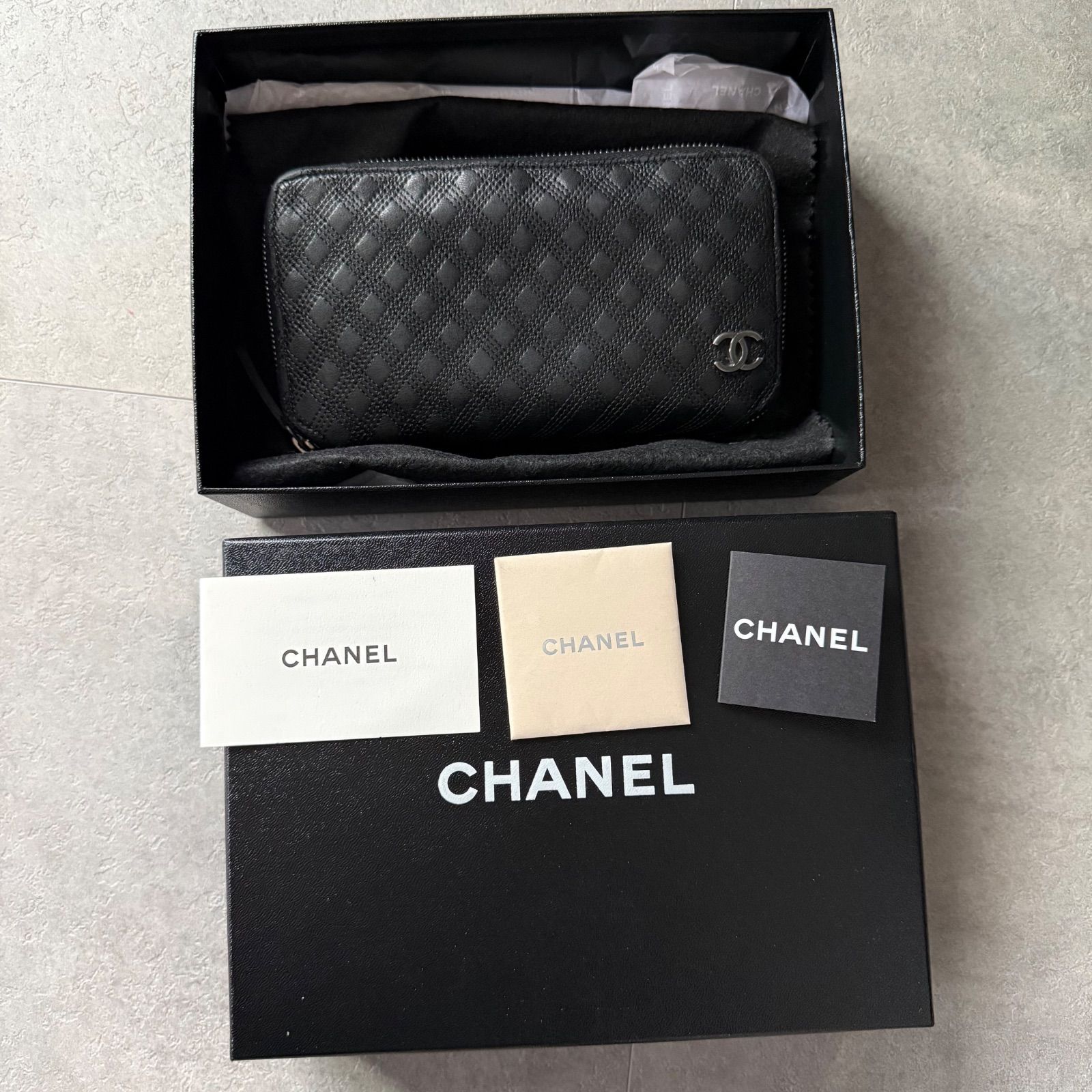 CHANEL シャネル ビコローレ ココマーク ラウンドファスナー長財布
