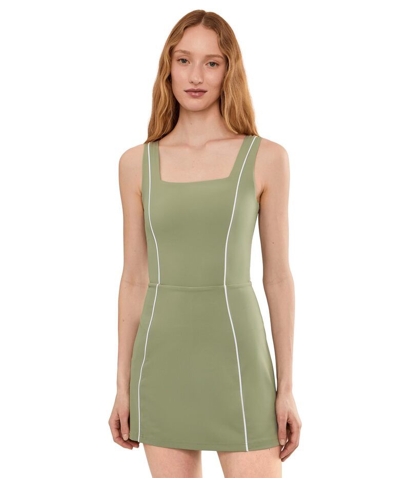 トラビスマヒュー レディース トップス ワンピース ノースリーブ ニット TravisMathew Moveknit Sleeveless Dress Oil Green グリーン
