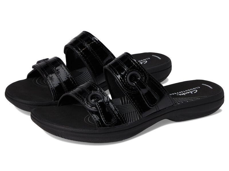 クラークス レディース シューズ サンダル Clarks Breeze Maye Black Patent Synthetic ブラック