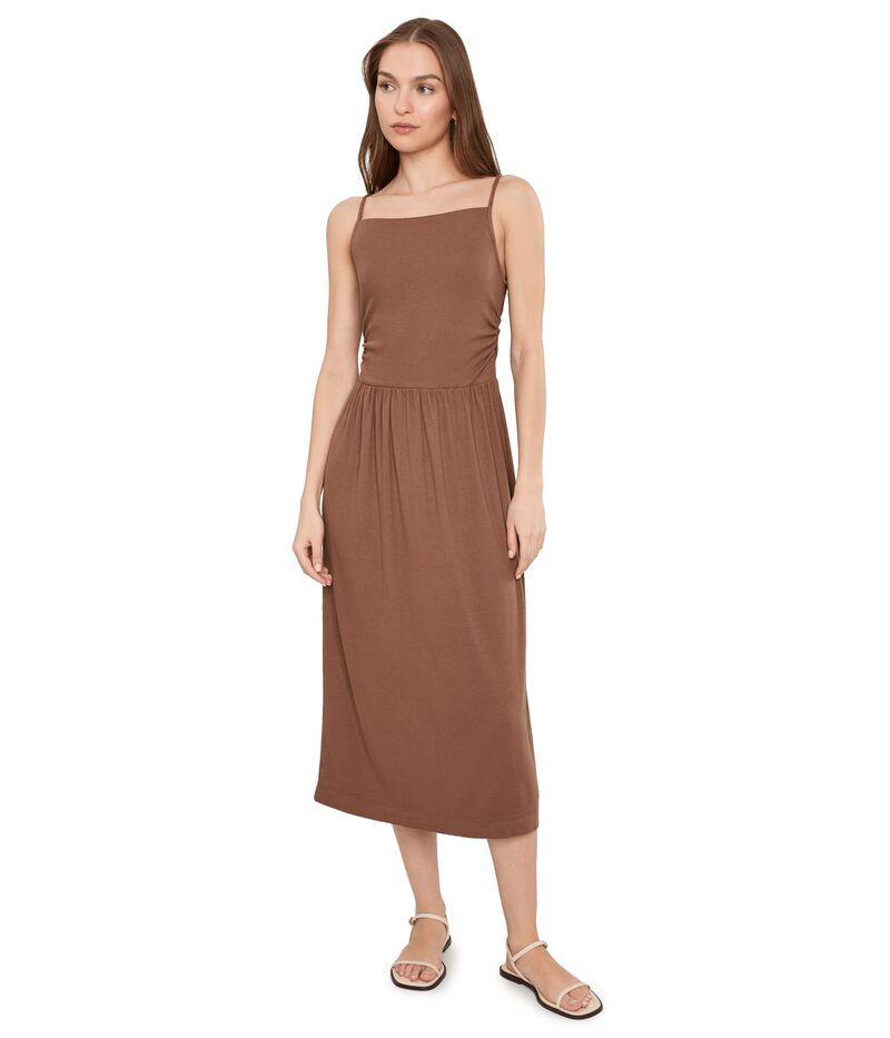 マイケルスターズ レディース トップス ワンピース ミディ Michael Stars Matilda Square Neck Flare Midi Dress Bark