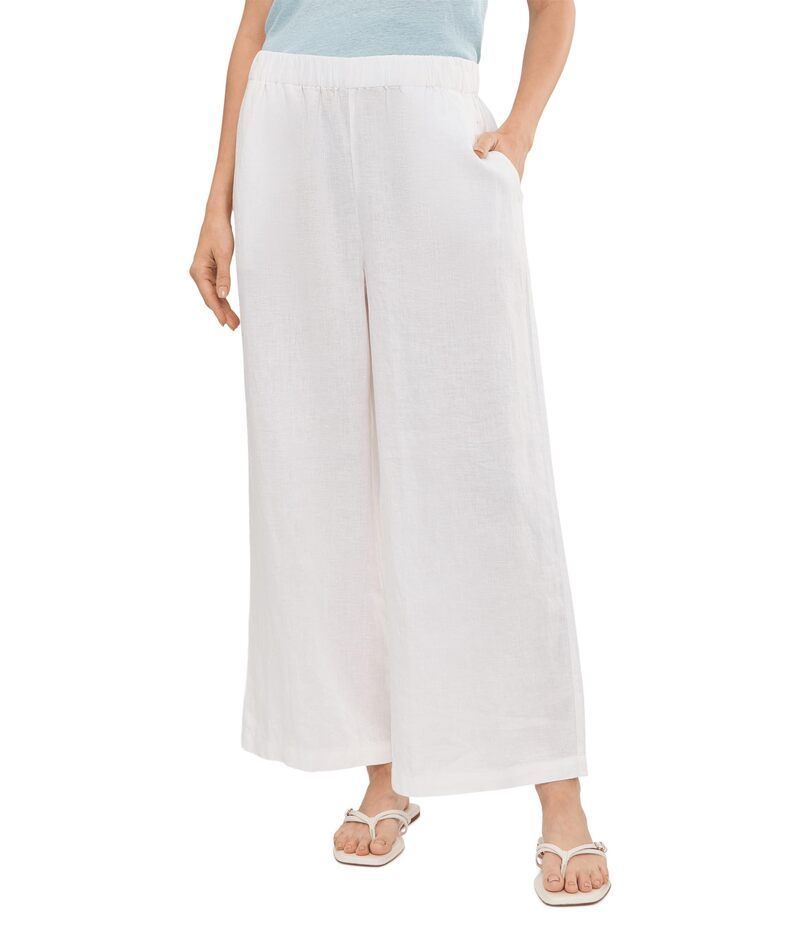 エイリーンフィッシャー レディース ボトムス カジュアルパンツ アンクル リネン Eileen Fisher Organic Linen Ankle Wide Pants White ホワイト