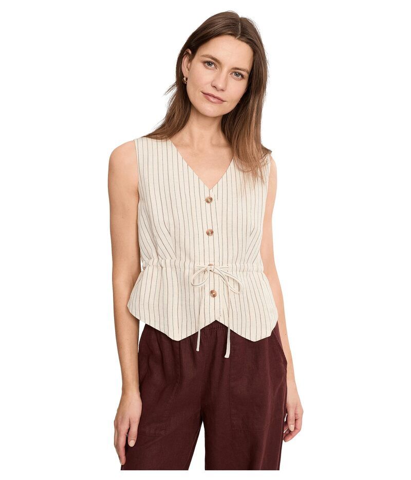 サンクチュアリー レディース アウター コート ベスト Sanctuary Cala Cinched Vest Collagen Pinstr