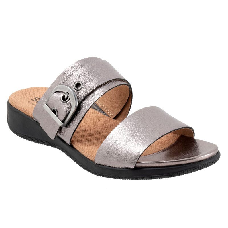ソフトウォーク レディース シューズ サンダル Softwalk Toki Pewter Metallic ピューター