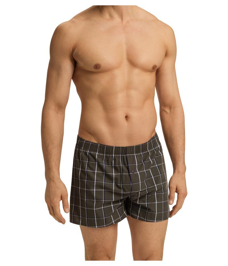 ハンロ メンズ アンダーウェア ボクサーパンツ Hanro Fancy Woven Boxer Ubran Check チェック