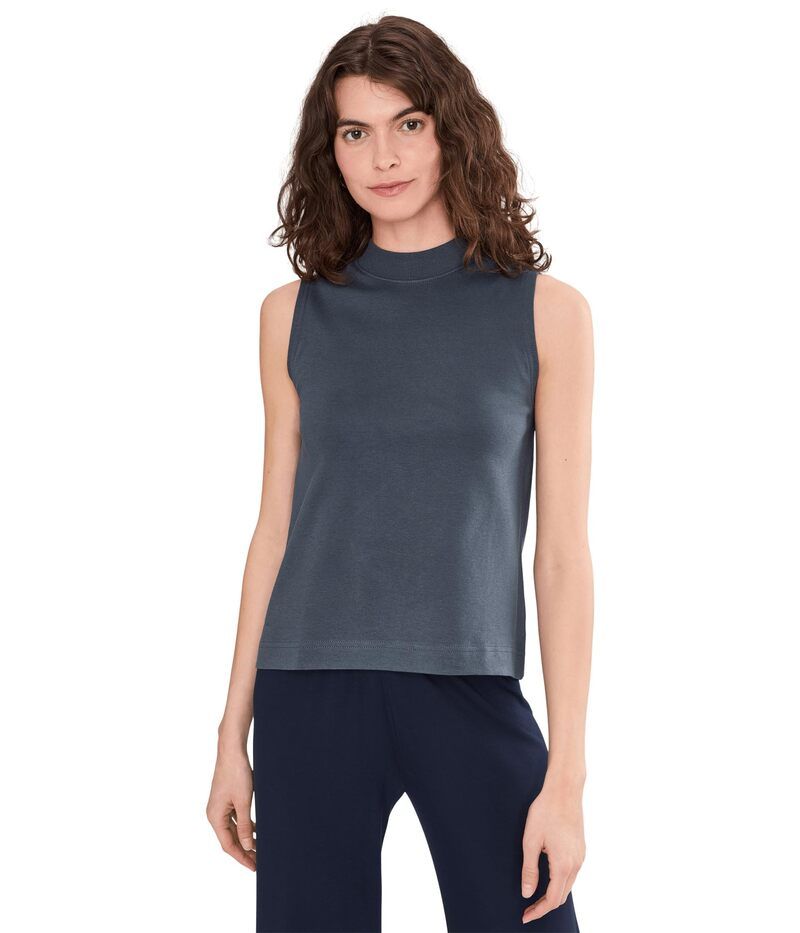 パクト レディース トップス シャツ モックネック PACT Airplane Mock Neck Shell Steel Blue ブルー