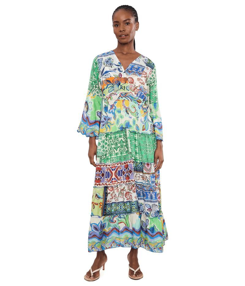 ジョニーワズ レディース トップス ワンピース ティアード パッチワーク Johnny Was Dibble Tieredress Armeria Patchwork Armeria Mix